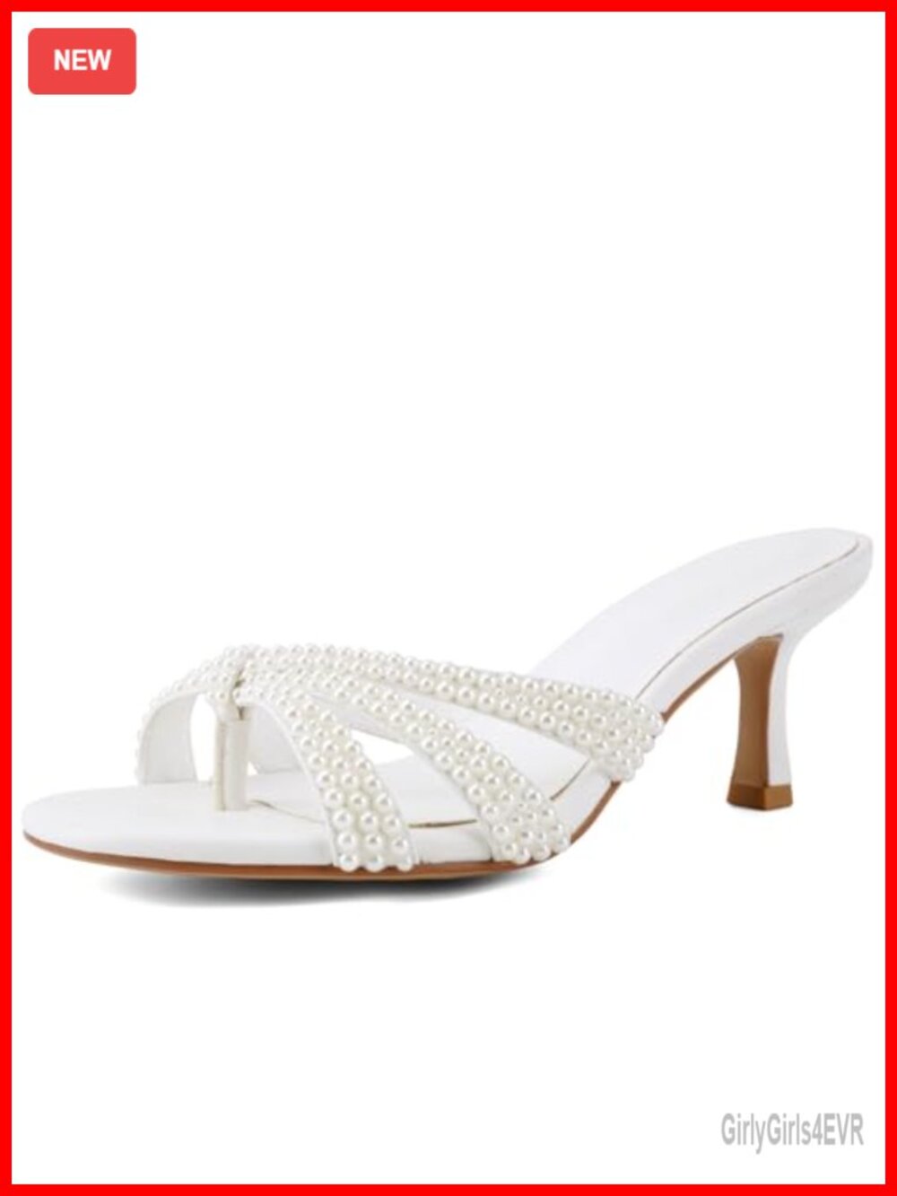 Peep Toe Kitten Heels Faux Leather Slide Sandals for Women Dressy Prom
